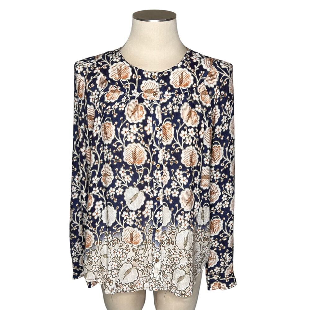 Anthropologie Maeve Orli Floral Print Blouse Size Large Ombré